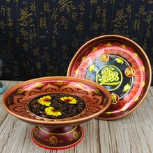 包邮 佛教佛具合金莲花果盘佛教佛堂佛前供佛财神水果碟供盘贡品盘