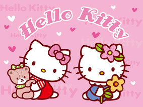 hello kittykt猫海报动漫卡通画儿童房间贴画生日派对背景装饰d03