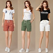 白色亚麻<em>短裤女夏</em>宽松热裤2015新款韩版<em>棉麻</em>