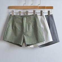 白色<em>亚麻短裤女夏</em>宽松热裤<em>2015新款</em>韩版棉麻