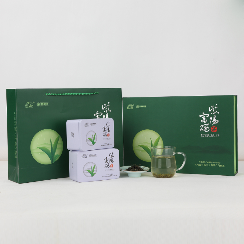 陕西特产紫阳毛尖科宏茶叶紫阳富硒茶特级绿茶500g高档礼盒装包邮