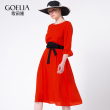 GLORIA/歌莉娅女装修身收腰长裙优雅真丝连衣裙163K4E850图片