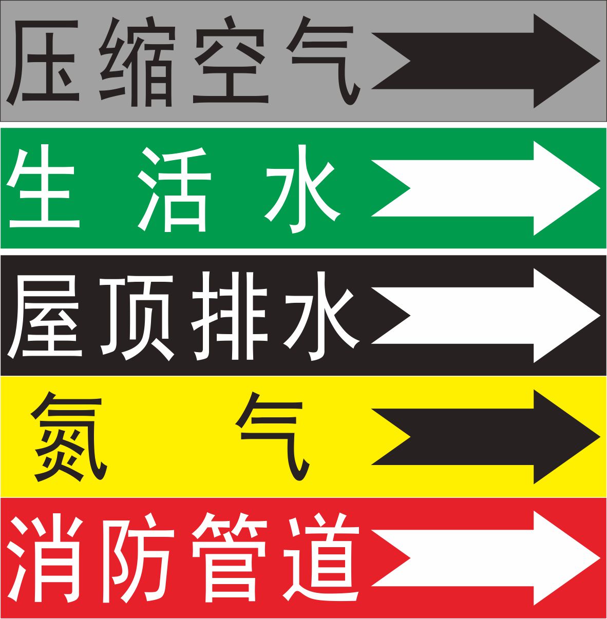 消防供给水管道标识贴 消防喷淋水暖气管路色环箭头胶带 流向标贴