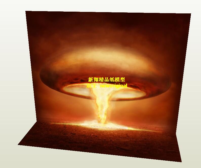 原子弹核弹核爆世界末日军事场景摩天楼城市建筑车模汽车场景模型_双
