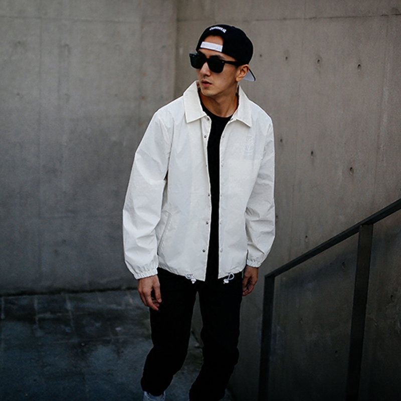 roaringwild16ss 宽松白色教练夹克外套