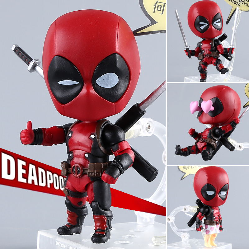 漫威英雄x-战警之死侍deadpool q版死侍小贱贱公仔手办摆件模型