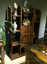 古船木博古架多宝格古船木格子架展示架陶瓷古玩架酒柜酒架厂家