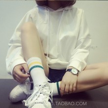 春秋带帽外套 薄款 卫衣女韩版 长袖 潮学生宽松套头连帽秋季短款 秋款