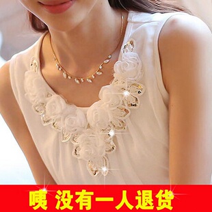 夏季女装宽松雪纺衫大码打底衫胖MM中长款无袖上衣女夏吊带小背心