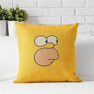 趣味卡通棉麻靠垫