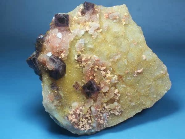 热销矿物晶体 萤石 石英共生天然矿物晶体矿石
