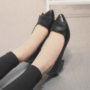 平底职业蝴蝶结百搭工作鞋