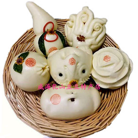 胶东花饽饽山东威海面食乳山糕点文登馒头寿桃生日礼品春节礼盒_双氙