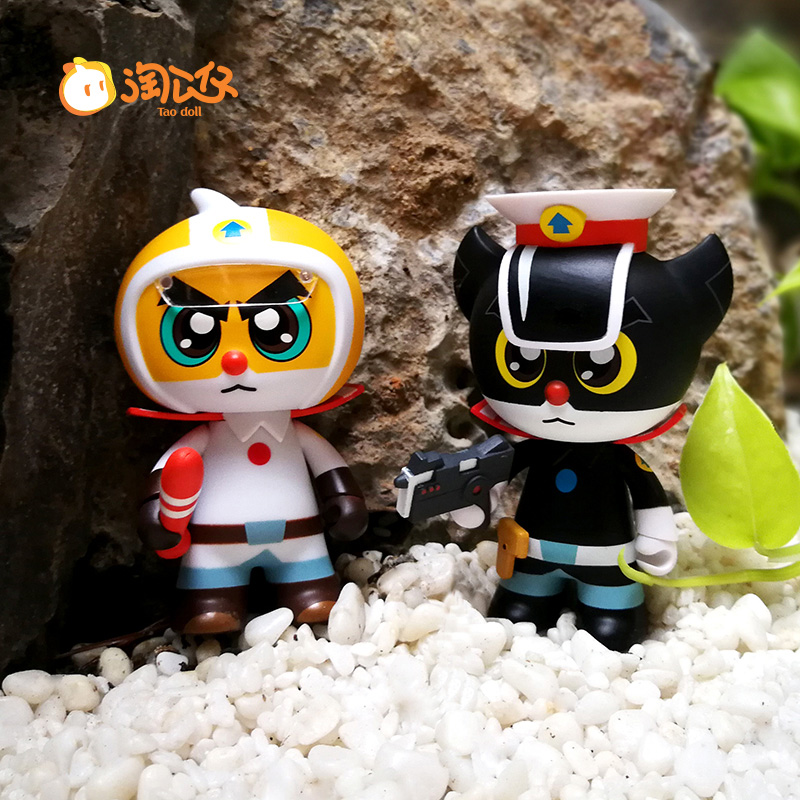 正版授权黑猫警长白猫班长淘公仔玩具手办动漫