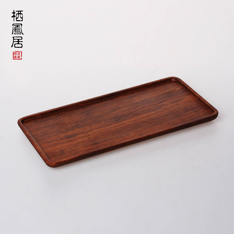 日式禅意重竹简约茶盘 小号干泡盘实木竹制茶台茶道托盘 功夫茶具
