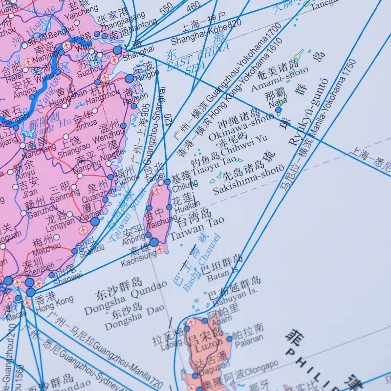 世界交通地图挂图 map of world maritime transport航海路线 港口油
