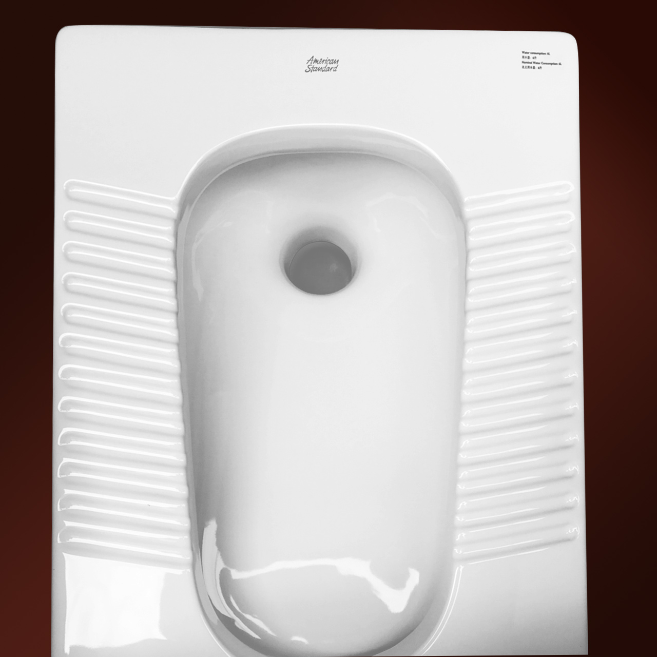 美标卫浴新科德方形蹲厕无存水弯 包含塑料水箱8009蹲便器蹲坑