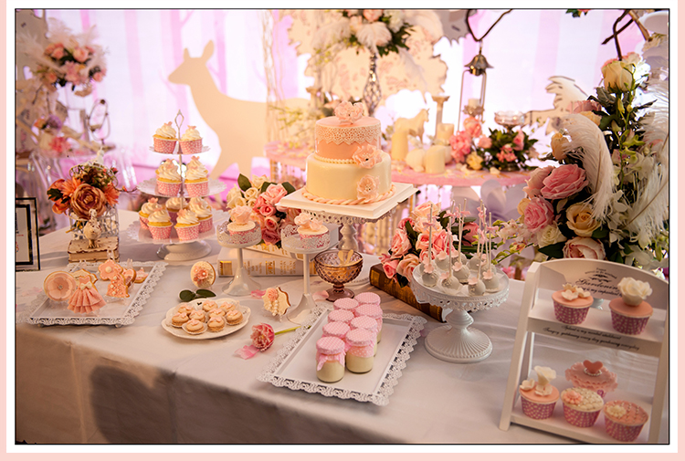 婚礼甜品台定制摆台粉色系婚庆杯子甜点甜品桌北京同城蛋糕配送
