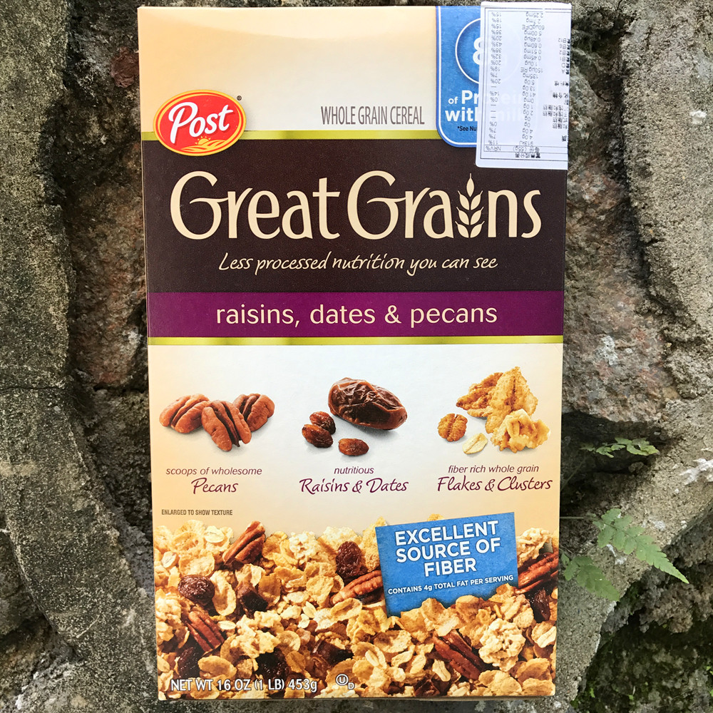 美国进口宝氏提子枣子核桃早餐麦片post whole grain cereal 453g
