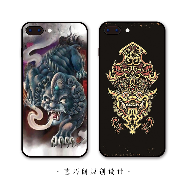 福禄貔貅iphone86s7华为nova2plus小米6ma5note2手机壳磨砂硬壳