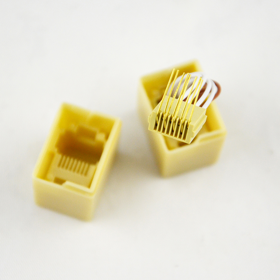 优质镀金网线连接器 网络直通头内带线 网络双通rj45网线连接延长