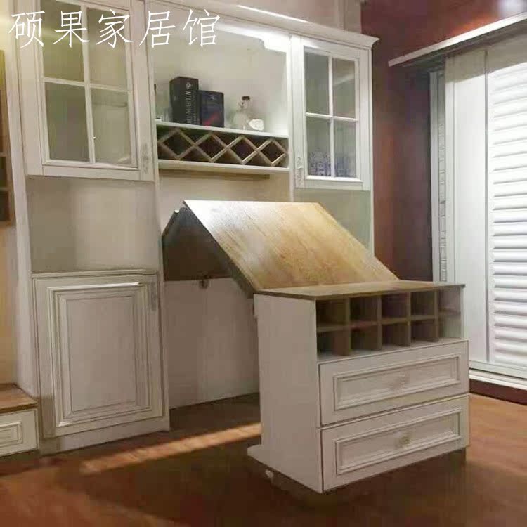 厨柜可伸缩功能餐桌折叠隐藏形桌五金配件小户上翻吧台改造学习桌