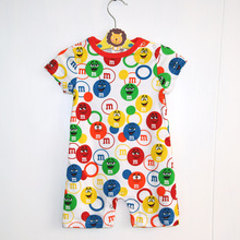 m&m’s 巧克力世界婴儿宝宝平角哈衣纯棉爬服短袖连体衣 夏季新款