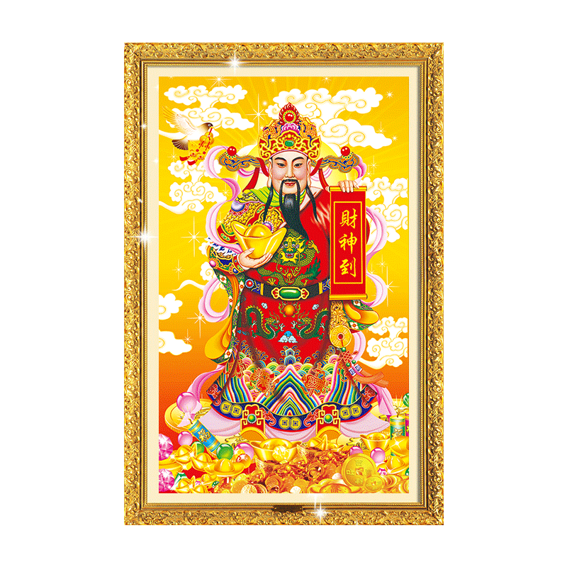 5d钻石画玄关满钻财神爷新款发财摇钱树圆钻财源滚滚砖石画十字绣