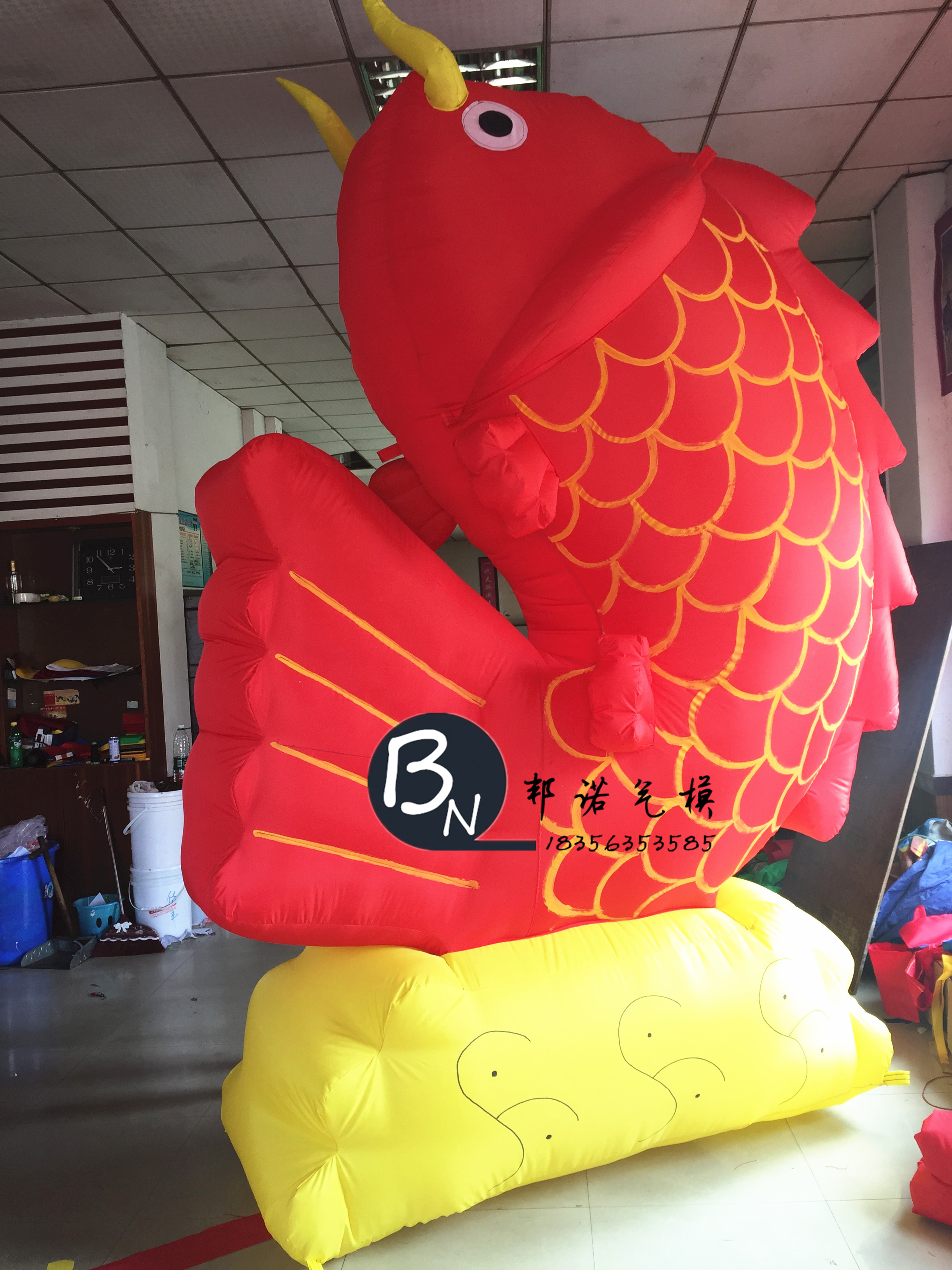 鲤鱼充气鱼/鲤鱼跃龙门气模庆典模型仿真固定卡通 年年有余