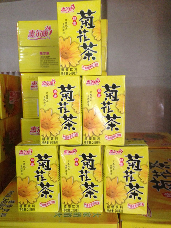 惠尔康蜂蜜菊花茶饮料盒装整箱24盒批发 248ml夏季饮品 包邮