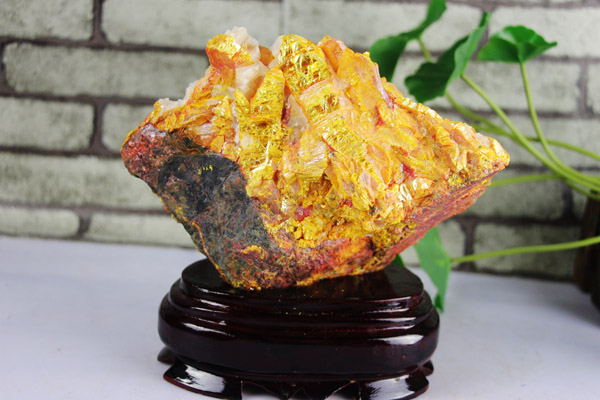 天然雄黄雌黄共生矿原石雌雄黄摆件矿物晶体标本奇石观赏石辟邪