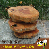刘庄 太行柏木根雕底座天然随形原木切片闻香木片杯垫工艺品座