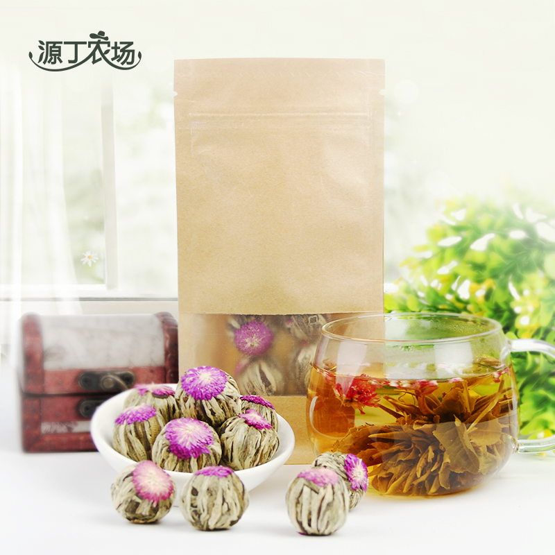 源丁农场出水芙蓉茉莉工艺茶千日红100g装代用花草茶 满59包邮