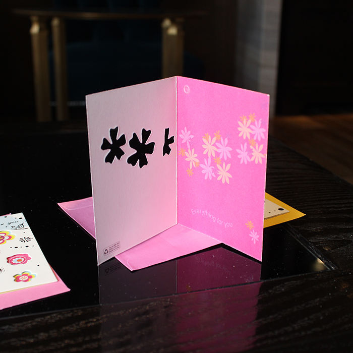 韩国创意折叠贺卡 小清新万用卡片送儿童 中秋节用个性镂空贺卡