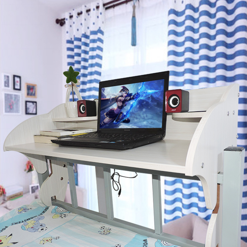 宿舍神器上铺 电脑桌大学生寝室悬空书桌 床上用懒人笔记本电脑桌