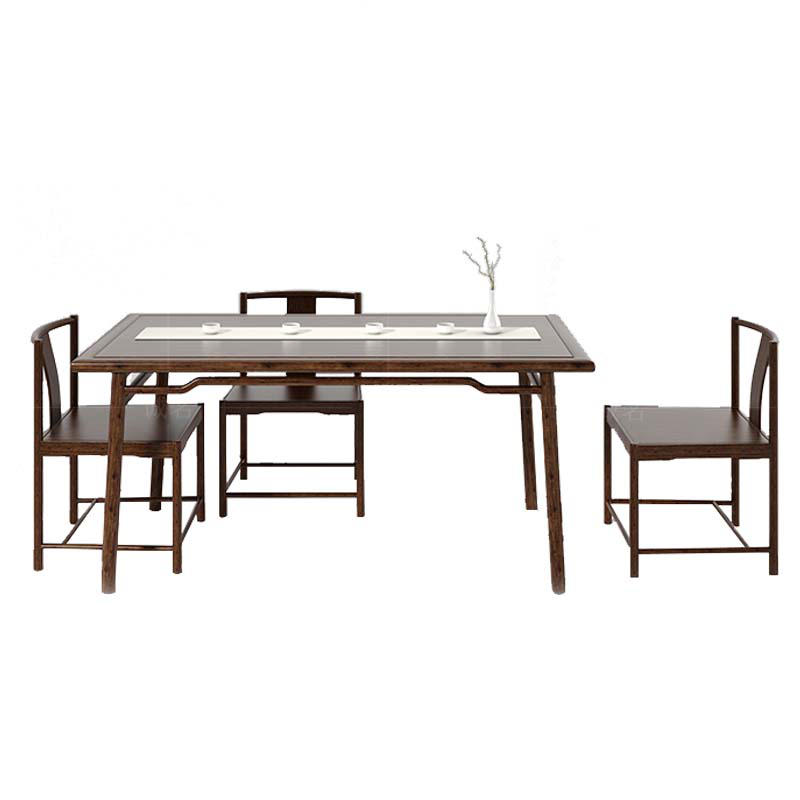 新中式餐桌椅组合 禅意实木餐厅家具 现代中式 会所餐厅家具现货