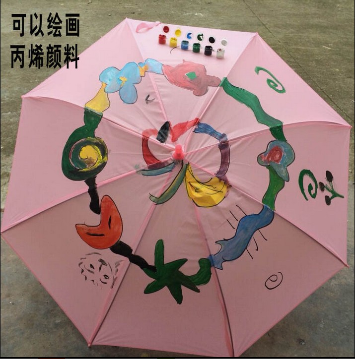 特价儿童彩绘diy伞手绘涂鸦活动纯色画画伞 广告雨伞白伞 透明伞