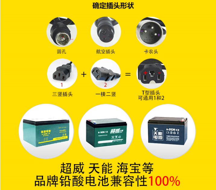 铅酸24伏电动车电瓶车充电器24v12ah24v20ah椅车充电器48v