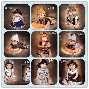 2017展会新款儿童摄影服装韩版百天-1岁宝宝艺术照相写真拍照衣服