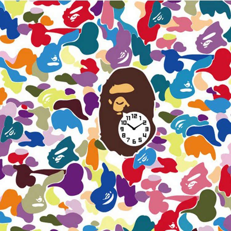 abathingape bape绿迷彩多用途壁纸墙纸服装店背景墙壁画尺寸自定