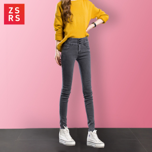 加绒加厚牛仔裤