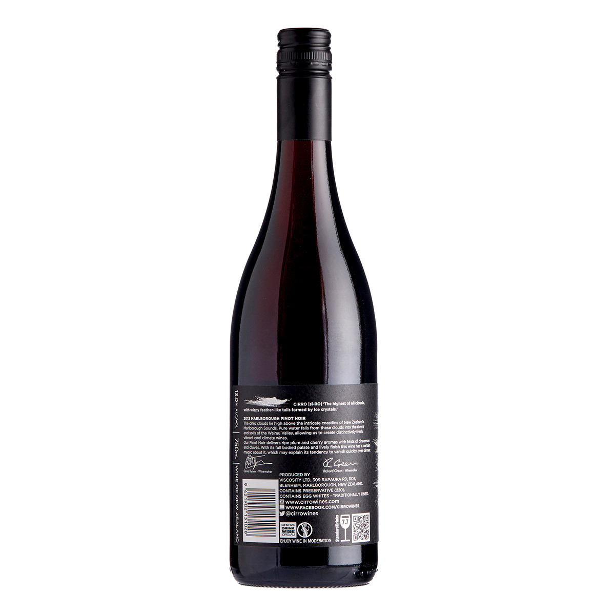 cirro pinot noir 新西兰进口 卷云干红葡萄酒decanter大奖赛金奖