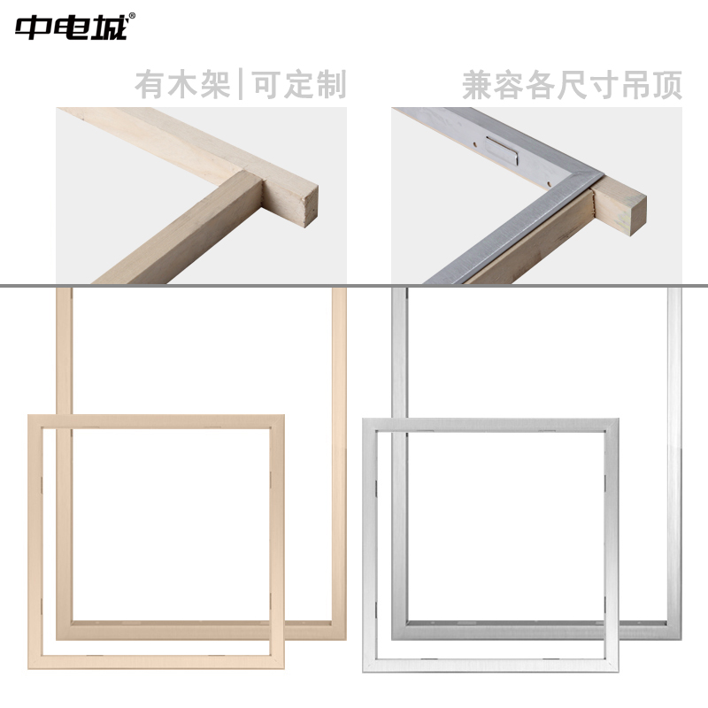 中电城 集成吊顶转换框浴霸led灯转化框转接框电器暗装明装铝合金