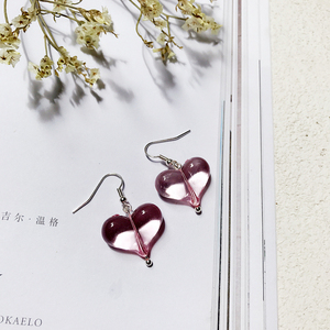 日韩版可爱粉色系流苏耳环