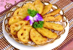 湖北荆州特产地方特色农家自制炸藕夹炸藕片藕