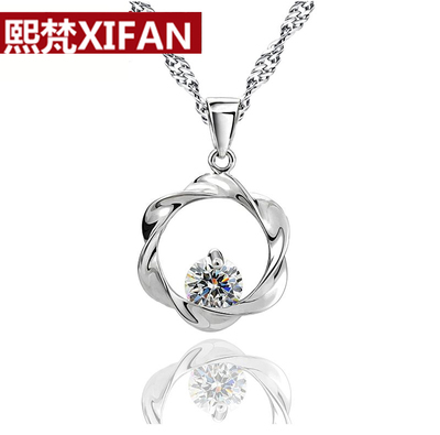 包邮项链女转运珠锁骨链日韩简约首饰爱心形吊坠送女友七夕节礼物