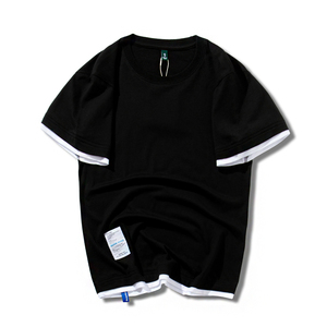 日系复古假两件短袖T恤
