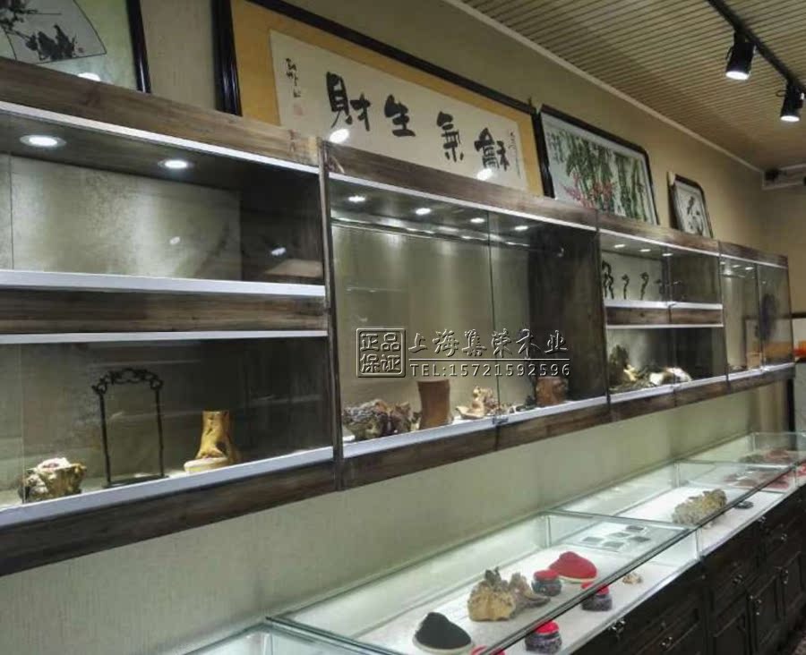 实木仿古精品吊柜立柜储物柜壁柜首饰配饰珠宝玉石展示柜饰品陈列