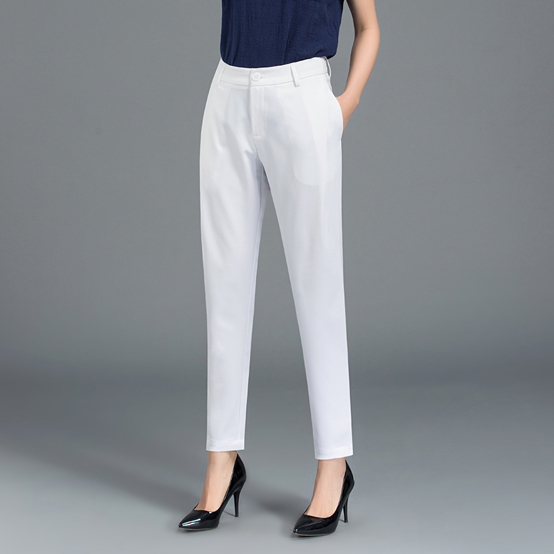 哈伦裤女九分裤阔腿女裤大码萝卜裤子夏季白色宽松休闲小脚西装裤
