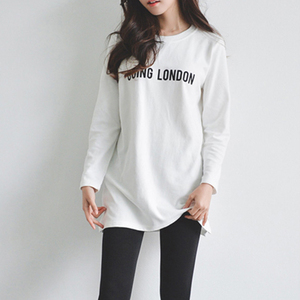 韩版纯棉字母印花上衣小衫